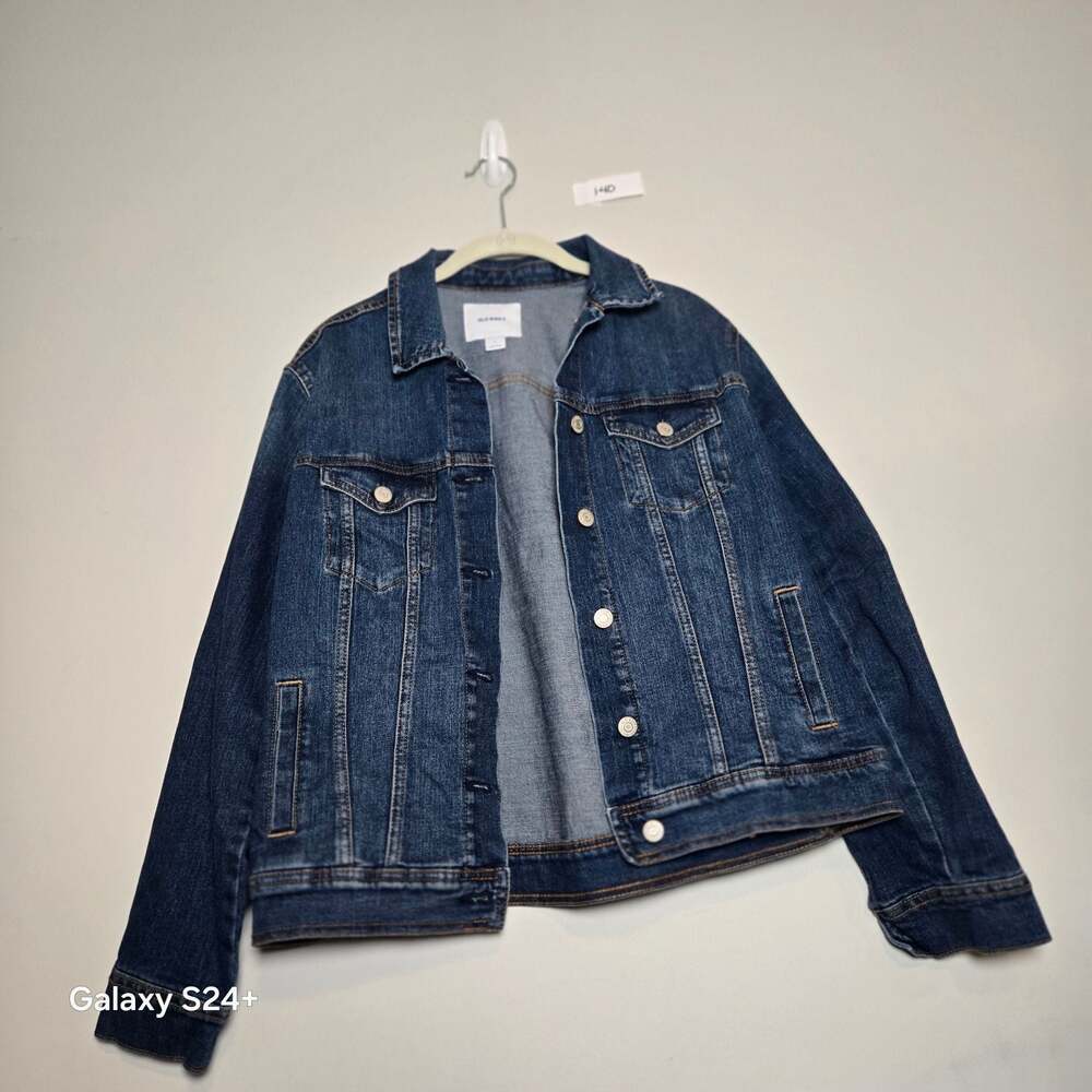 Old Navy Women's Classic Denim Jean Jacket Dark Wash Size Large